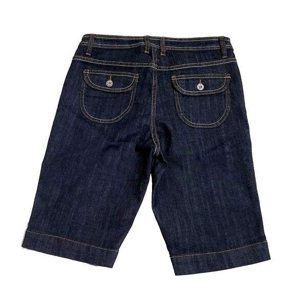 Yuva Jean Women's Bermuda Shorts  sz 8 Thick Stitch Embellished Flap Pockets - Picture 2 of 8